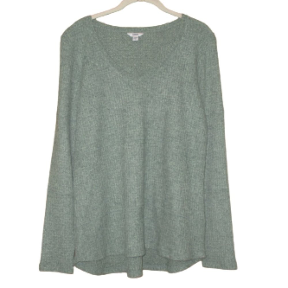 Sonoma Women's Green Long Sleeve Textured Sweater M